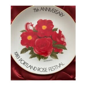 Commemorative 75th Anniversary Portland Rose Festival collectible plate